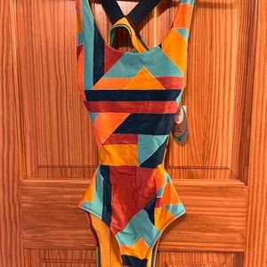 NWT prAna Neolani One Piece Swimsuit Seaglass Print